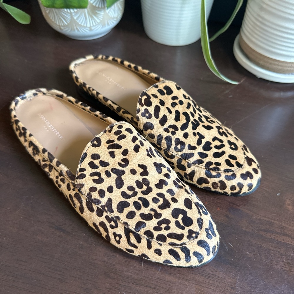 Banana Republic Leopard Pony Hair Loafers 6